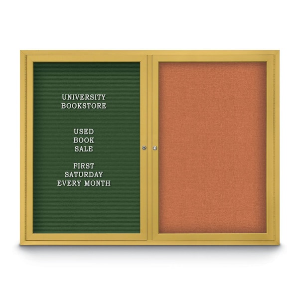 Corkboard, 18"x24", Cobalt Accent/Bronze